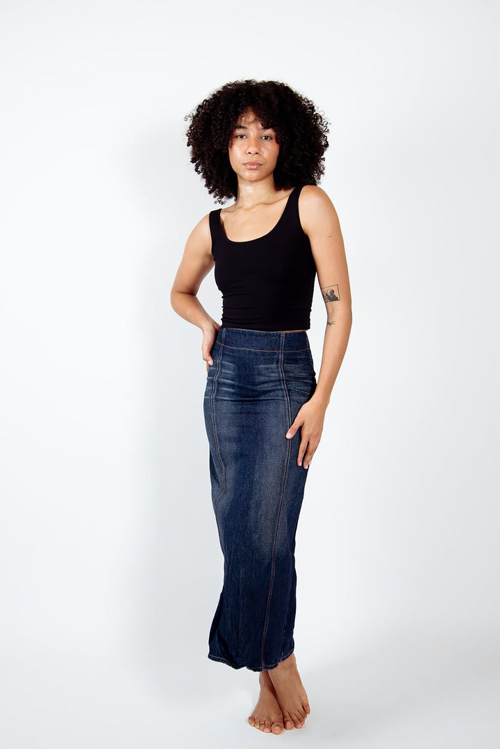 Api Mid Crop Top in Black - Manners London