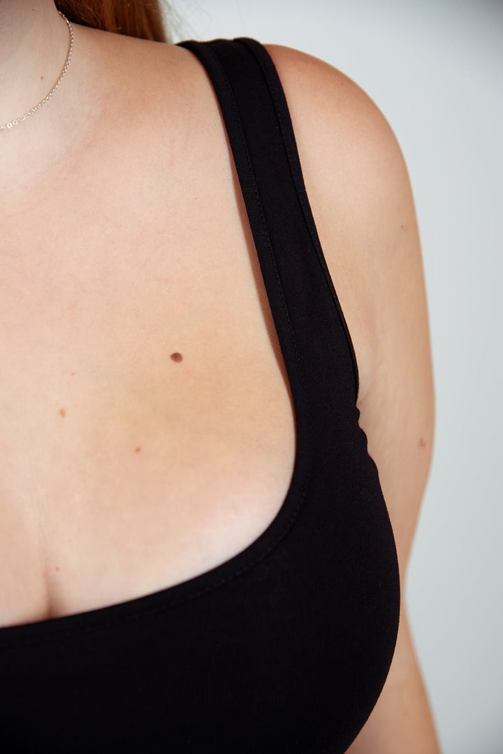 Api Mid Crop Top in Black - Manners London