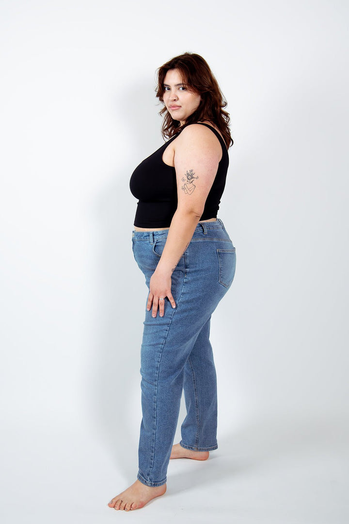 Api Mid Crop Top in Black - Manners London