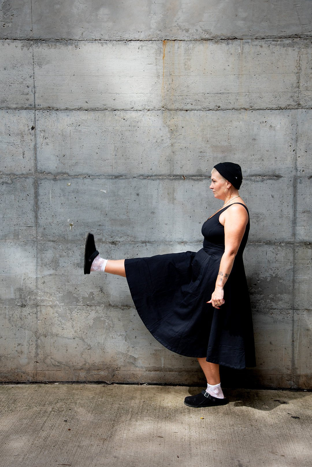 Asri Api Dress Midi in Black - Manners London