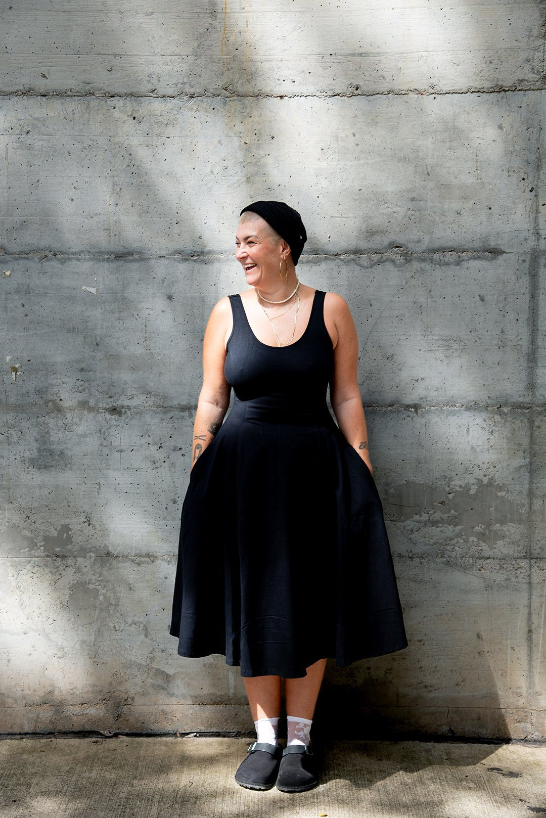 Asri Api Dress Midi in Black - Manners London