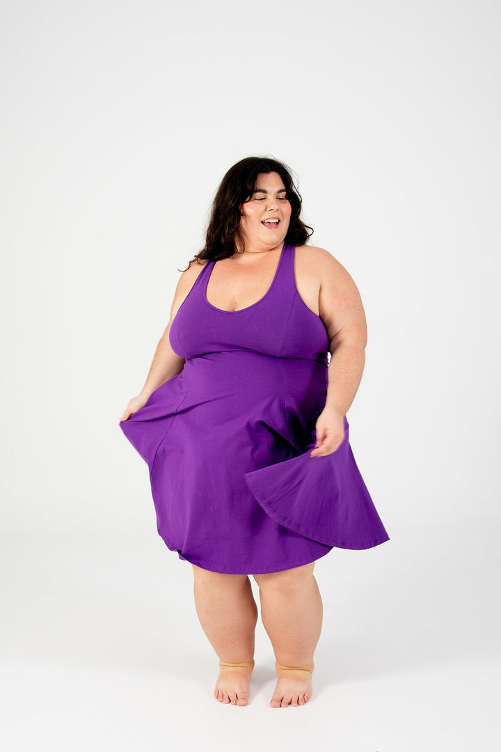 Asri Cross Back Mini Dress In T.Purple - Manners London