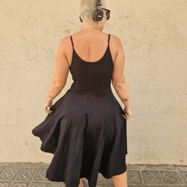 Asri Dress Midi Petite in Black - Manners London