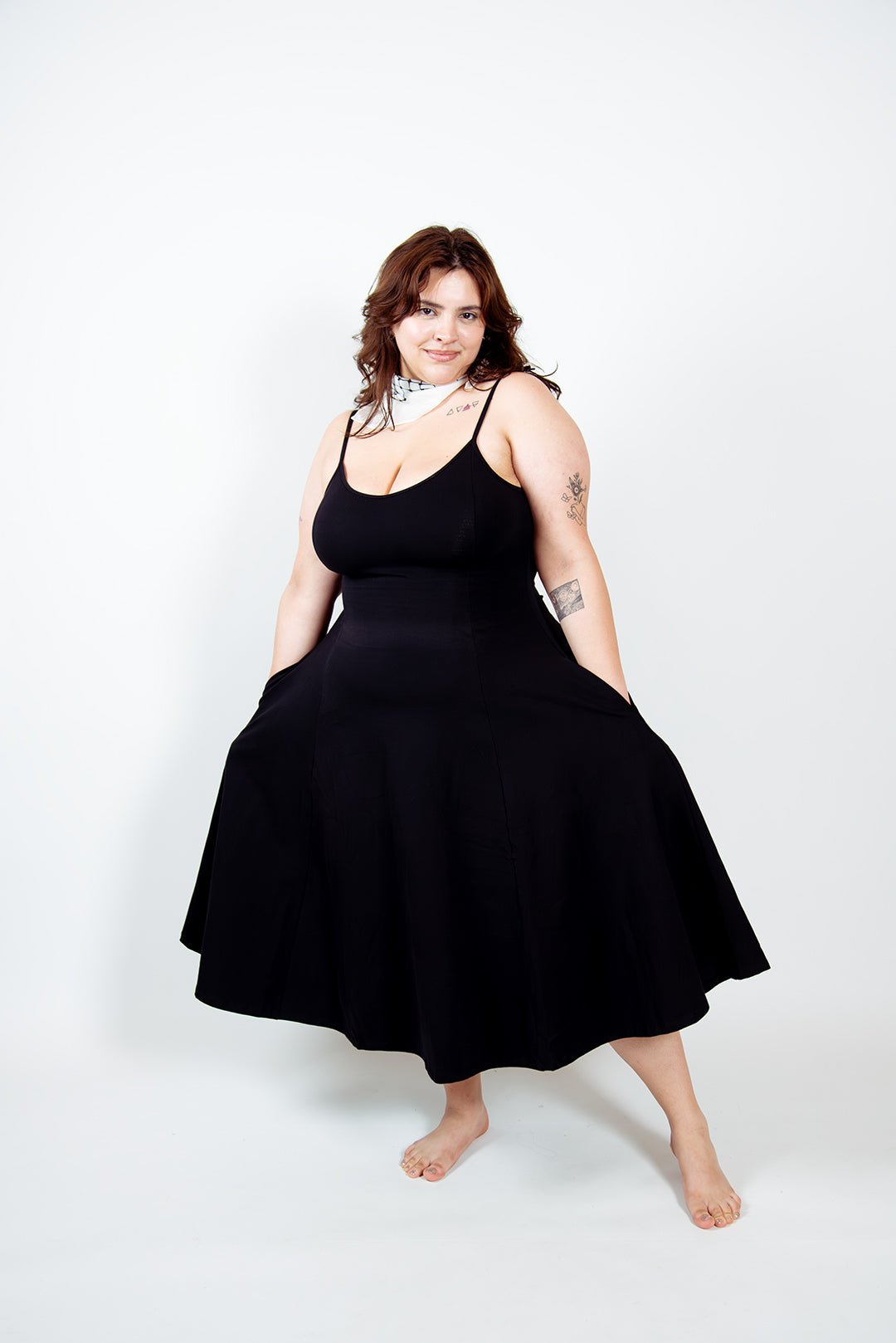 Asri Dress Midi Petite in Black - Manners London