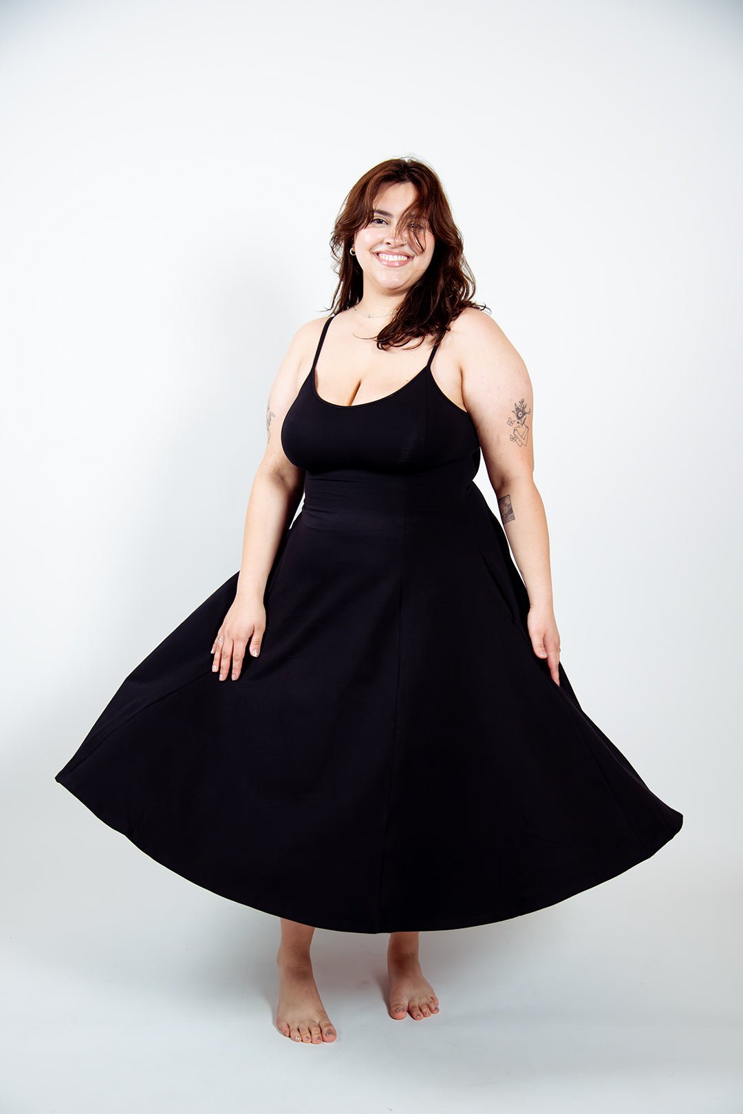 Asri Dress Midi Petite in Black - Manners London