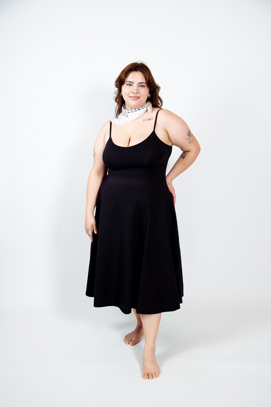 Asri Dress Midi Petite in Black - Manners London