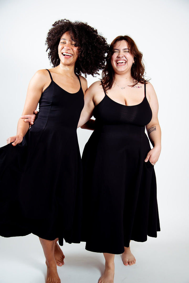 Asri Midi Dress in Black - Manners London