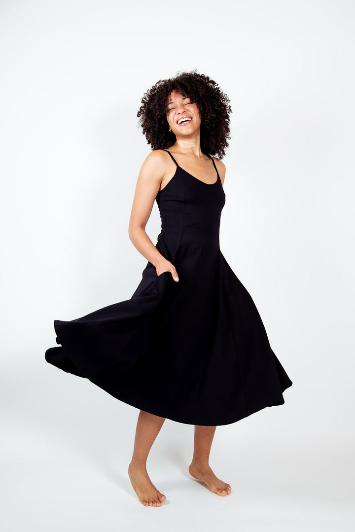 Asri Midi Dress in Black - Manners London