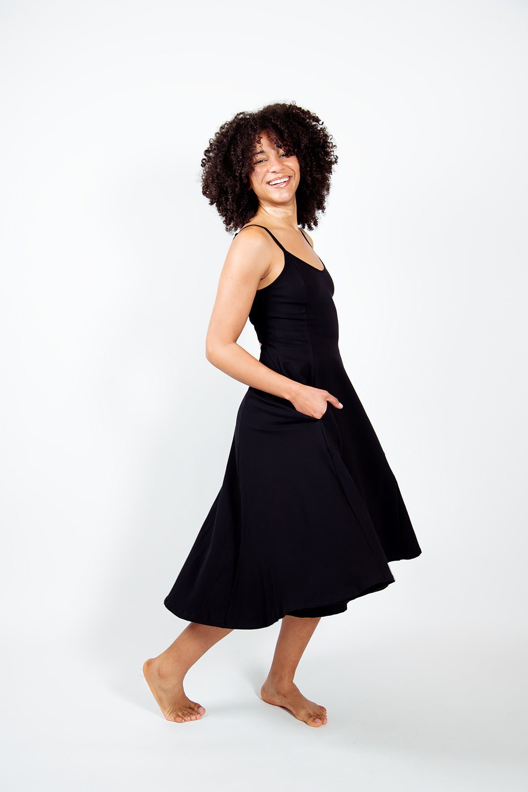 Asri Midi Dress in Black - Manners London