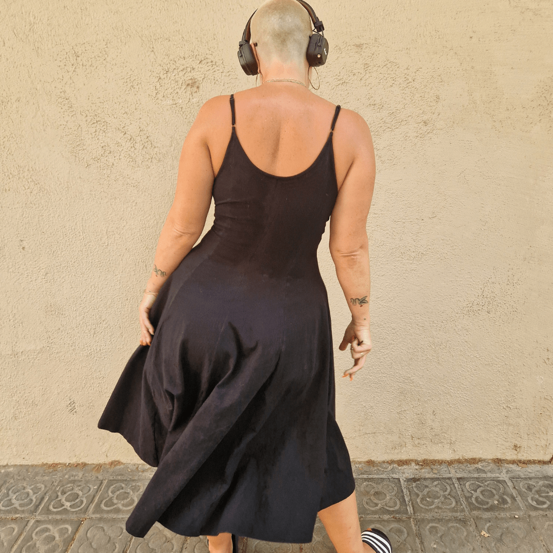 Asri Midi Dress in Black - Manners London