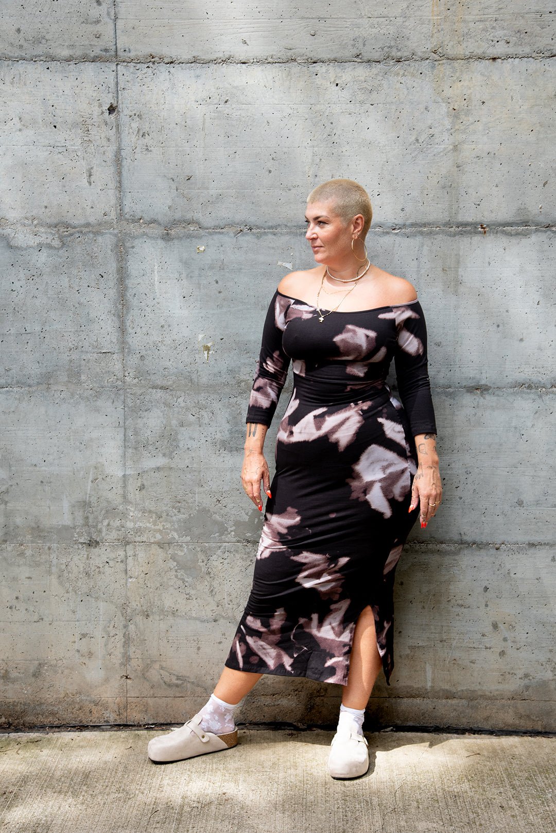 Baza Midi Dress Regular in Hujan Manis - Manners London