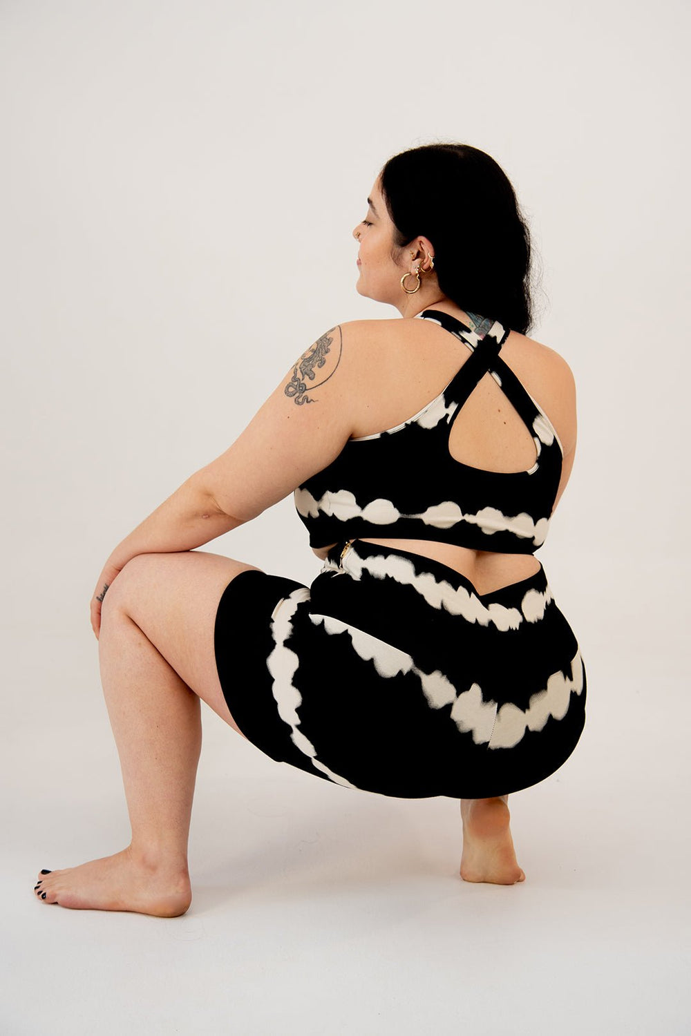 Biker Shorts Mid Length In Blot Black - Manners London