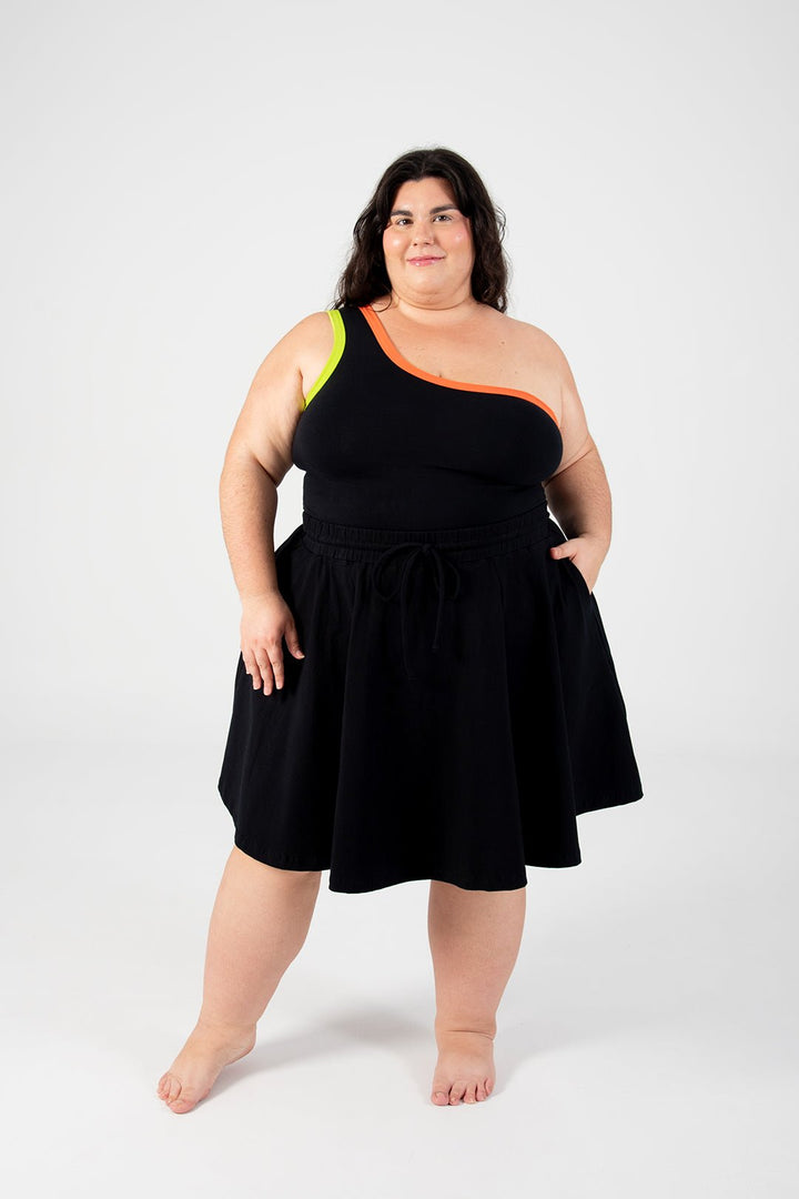 Circle Mini Skirt in Black - Manners London