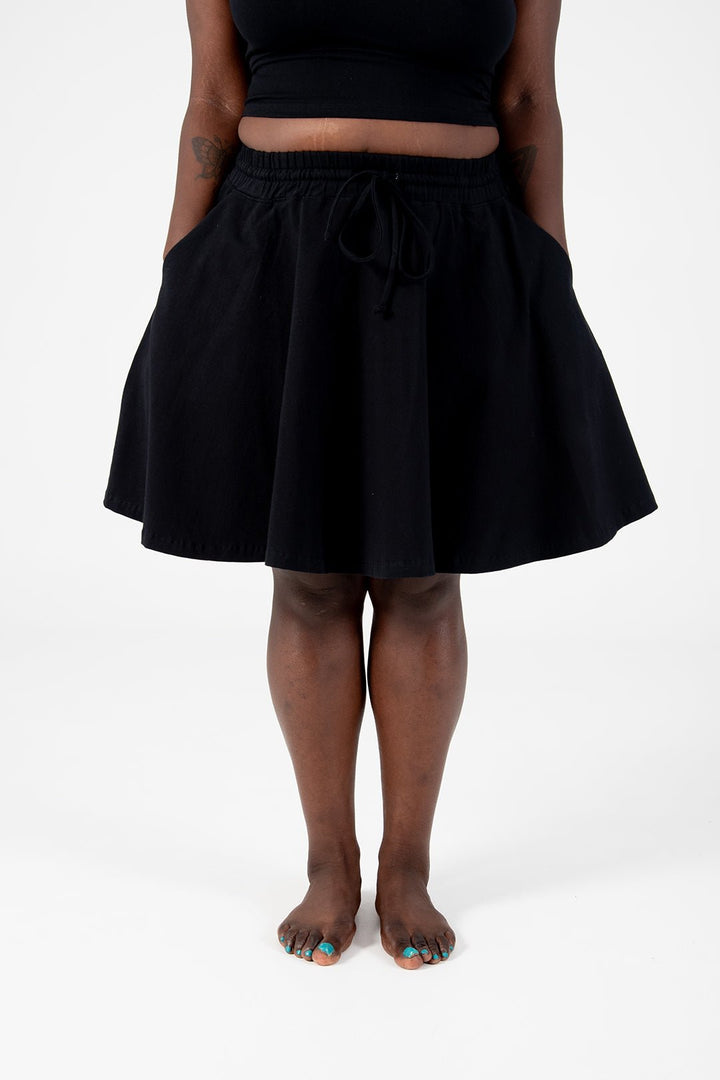 Circle Mini Skirt in Black - Manners London