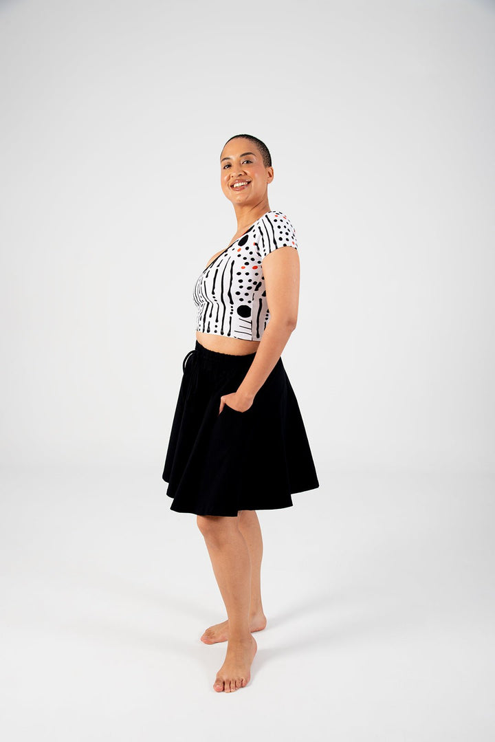 Circle Mini Skirt in Black - Manners London