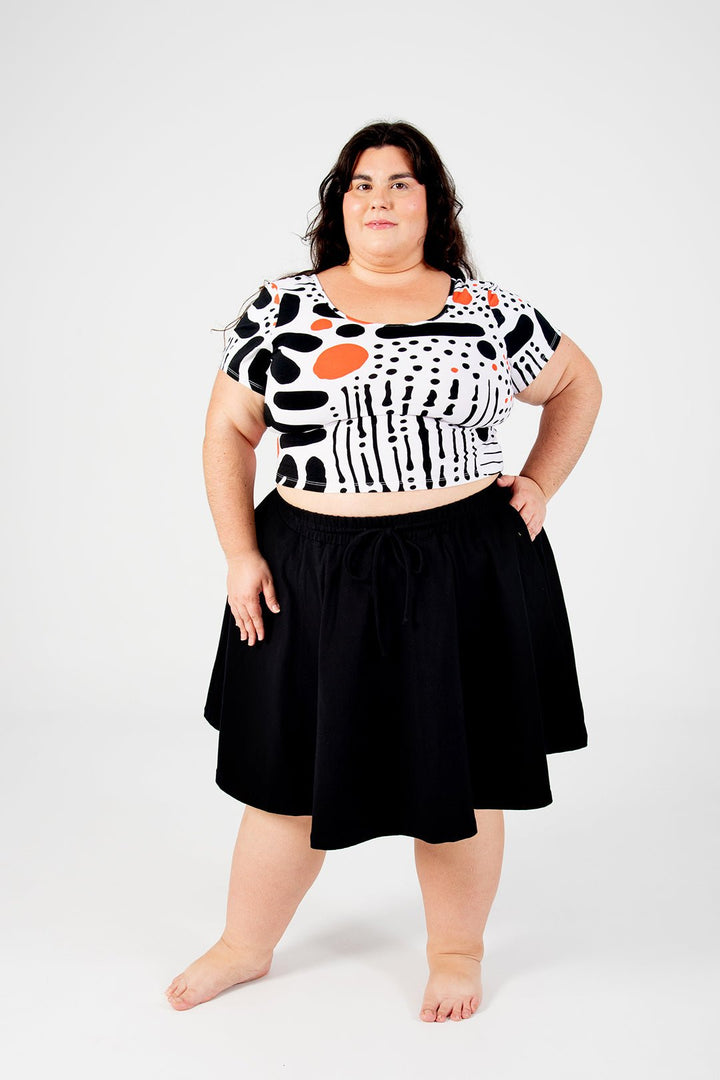 Circle Mini Skirt in Black - Manners London