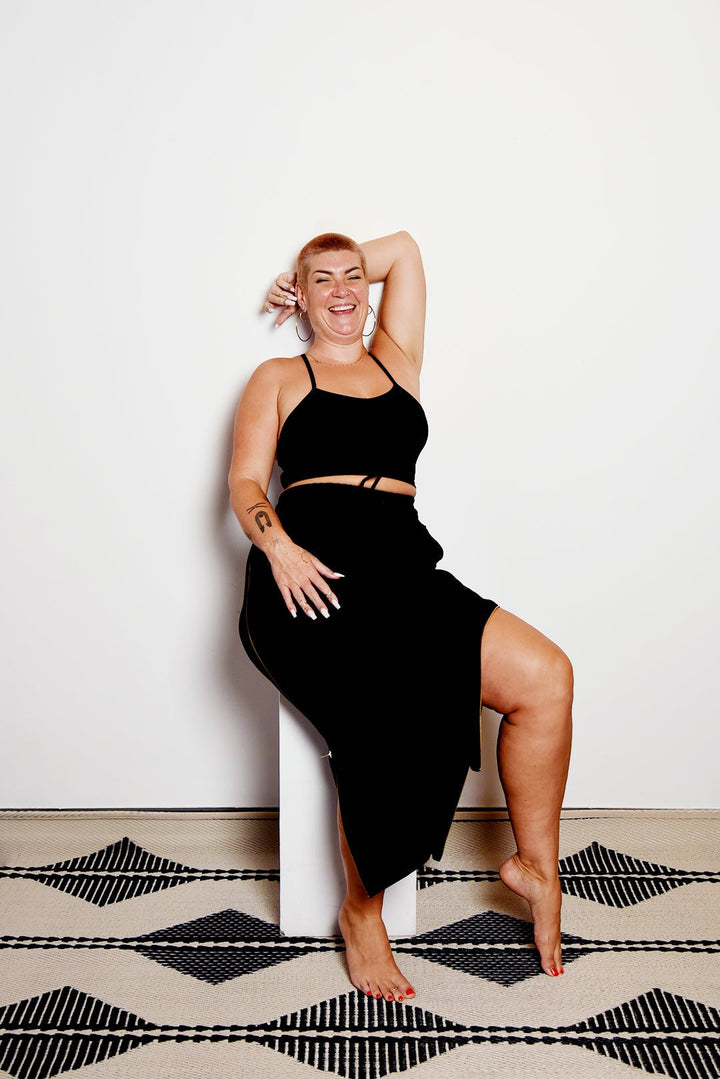 Crop Vest in Black - Manners London