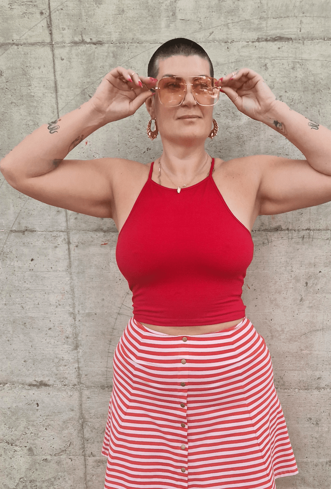 EKA Racer Crop in Pomegranate Red - Manners London