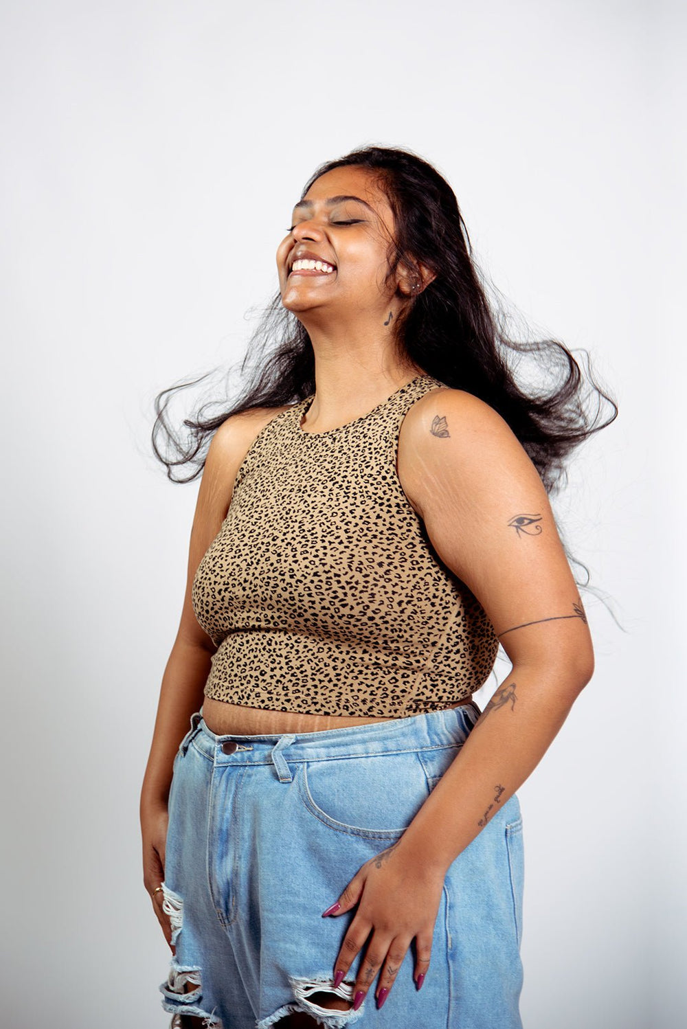 Iza Crop Vest Top in Classic Leopard - Manners London