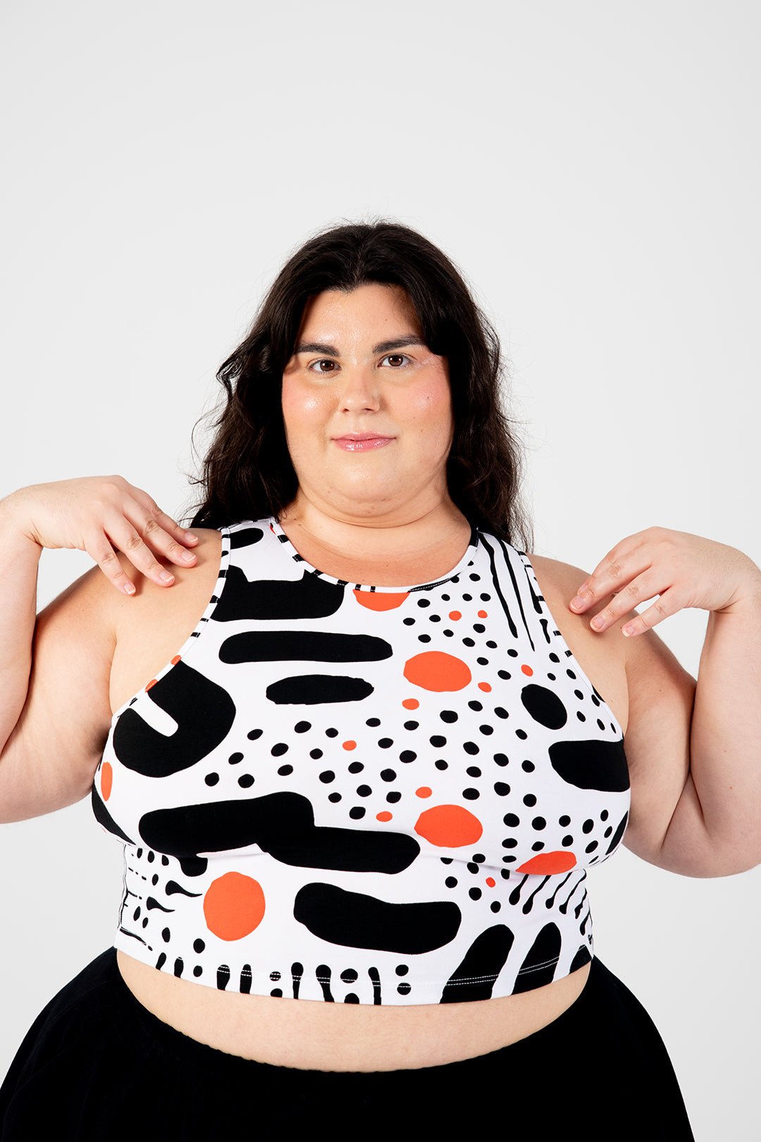 Iza Crop Vest Top in Cuppa - Manners London