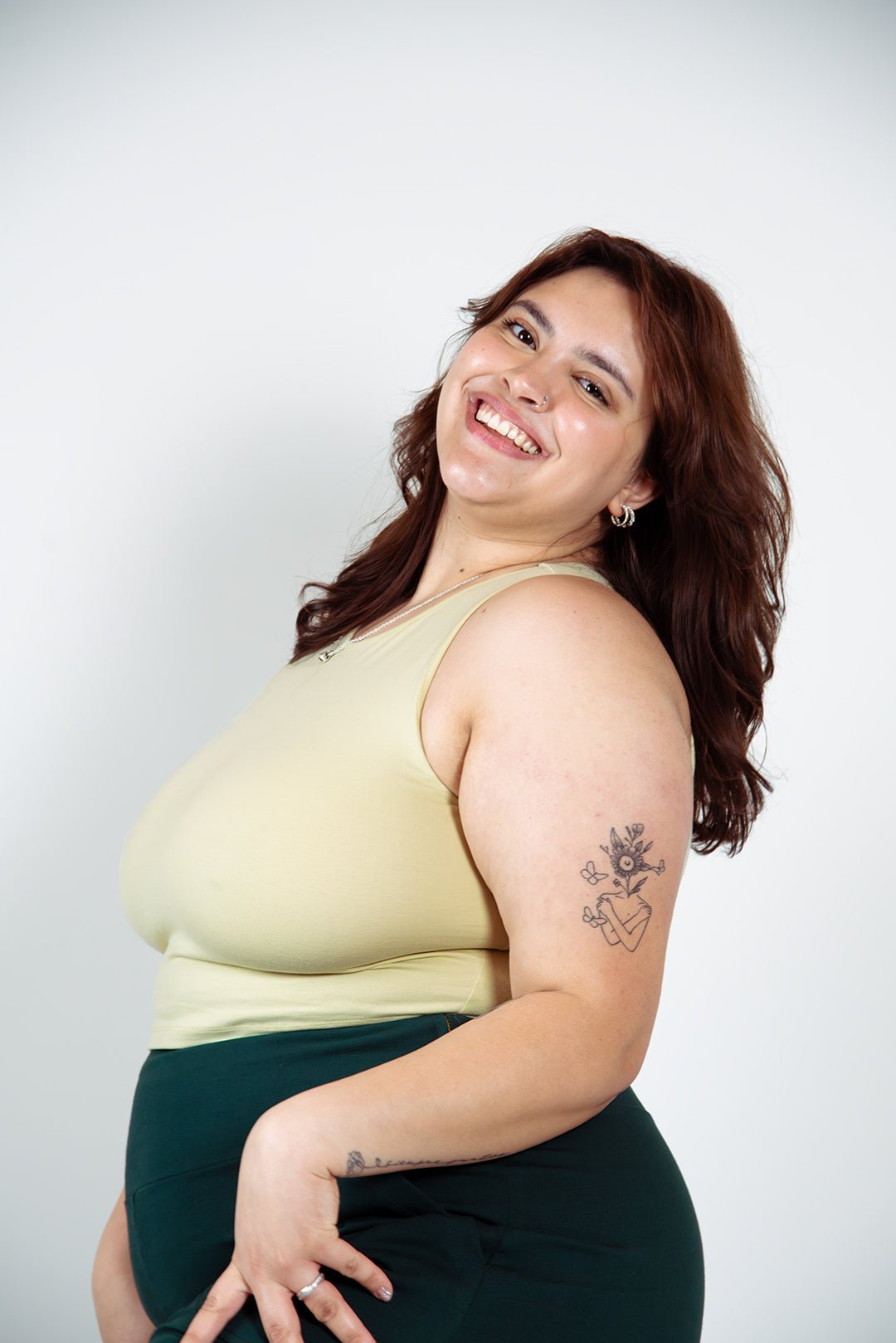 Iza Crop Vest Top in NEW Sage Green - Manners London