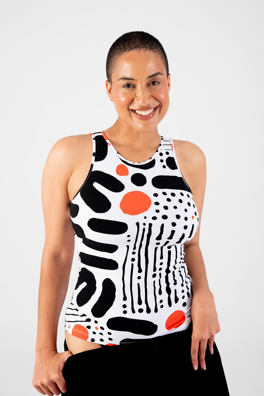 Iza Full Length Vest Top in Cuppa - Manners London