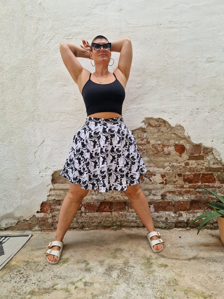 Jola Pocket Skater Mini Dress in Sisterhood - Manners London