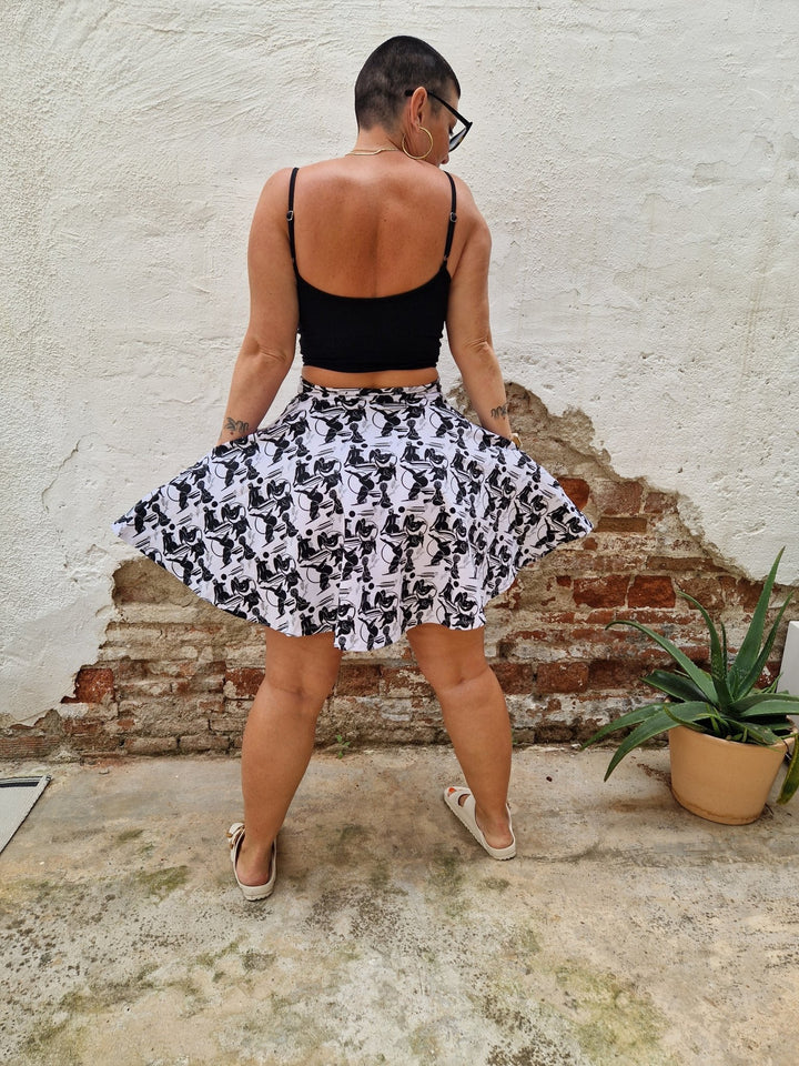 Jola Pocket Skater Mini Dress in Sisterhood - Manners London