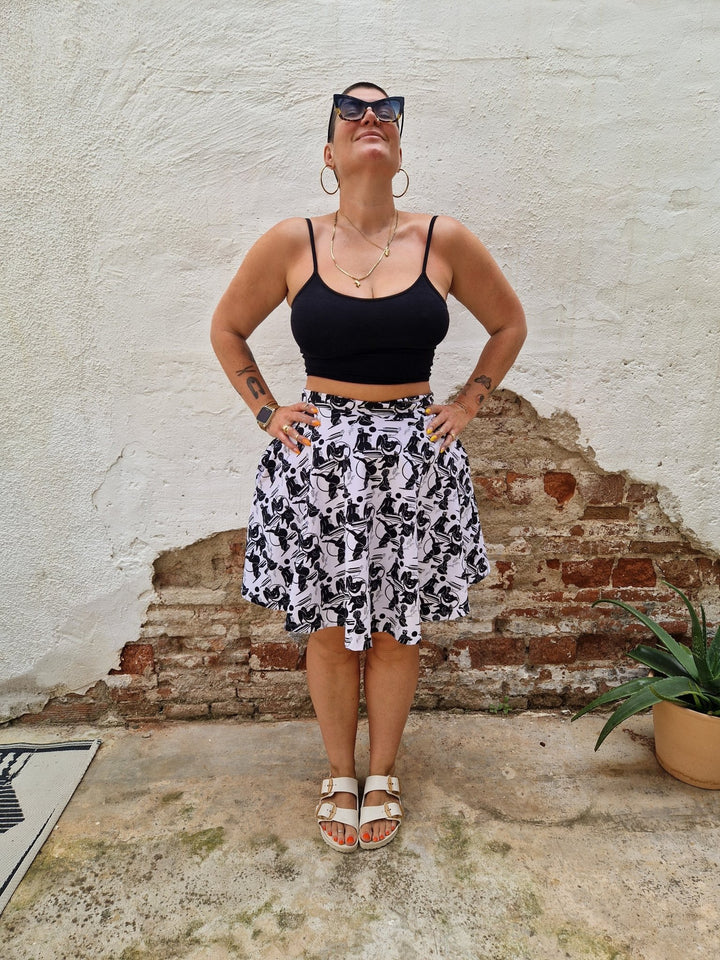 Jola Pocket Skater Mini Dress in Sisterhood - Manners London