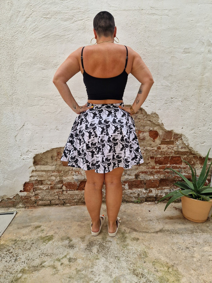 Jola Pocket Skater Mini Dress in Sisterhood - Manners London