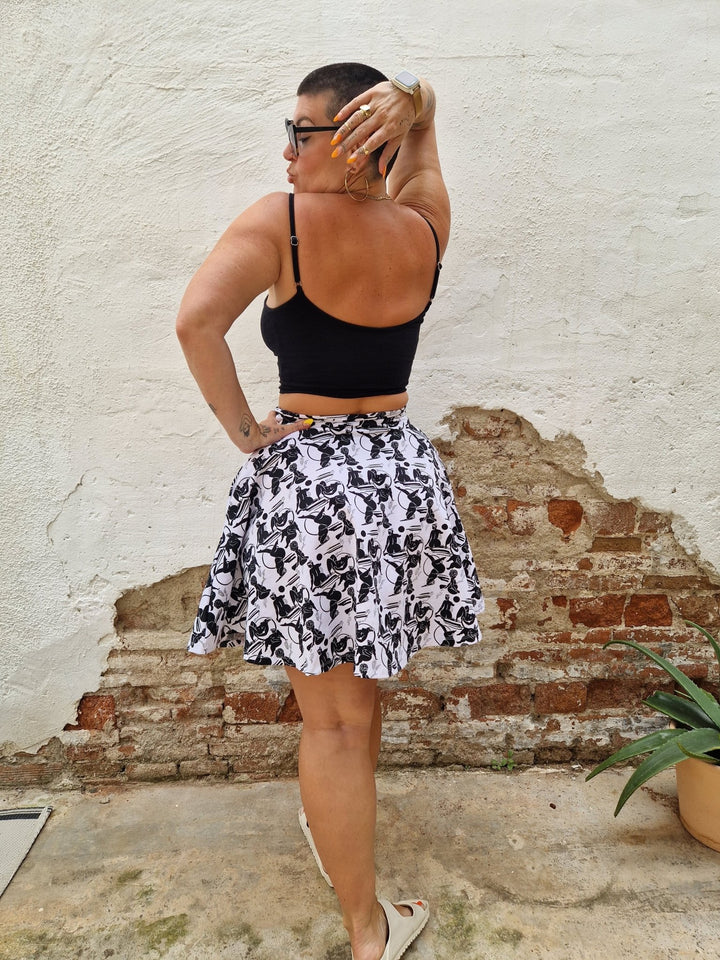 Jola Pocket Skater Mini Dress in Sisterhood - Manners London