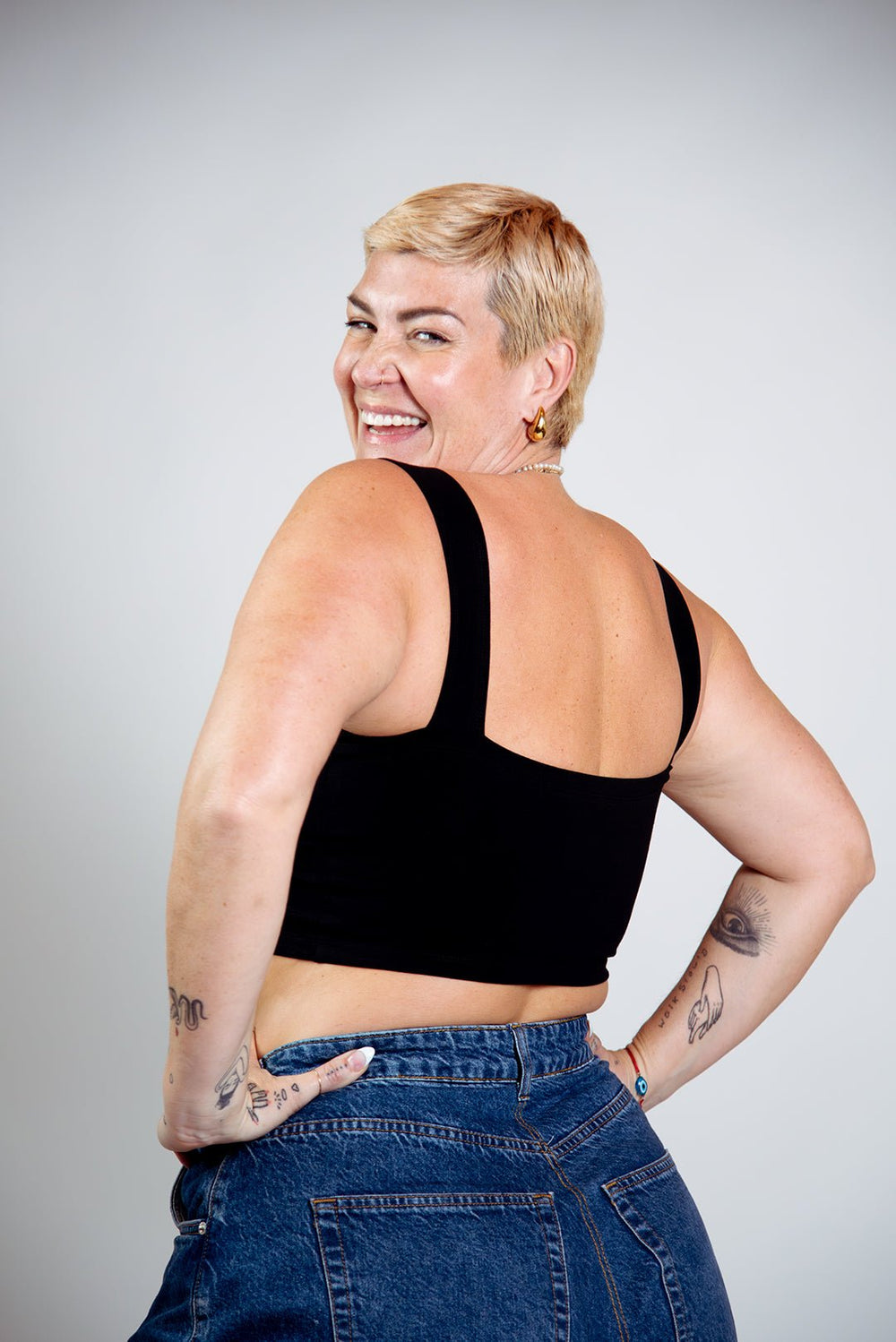 Keja Top Crop in Black - Manners London