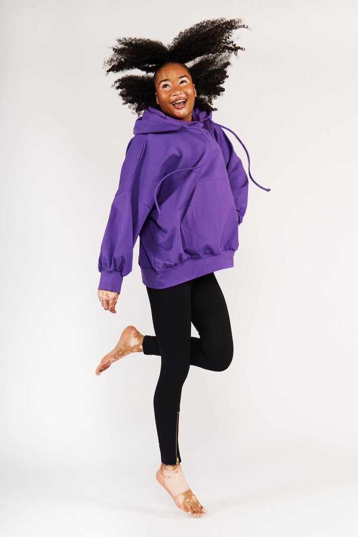 Limited Edition Oversized Full Length Hoodie in T.Purple - Manners London