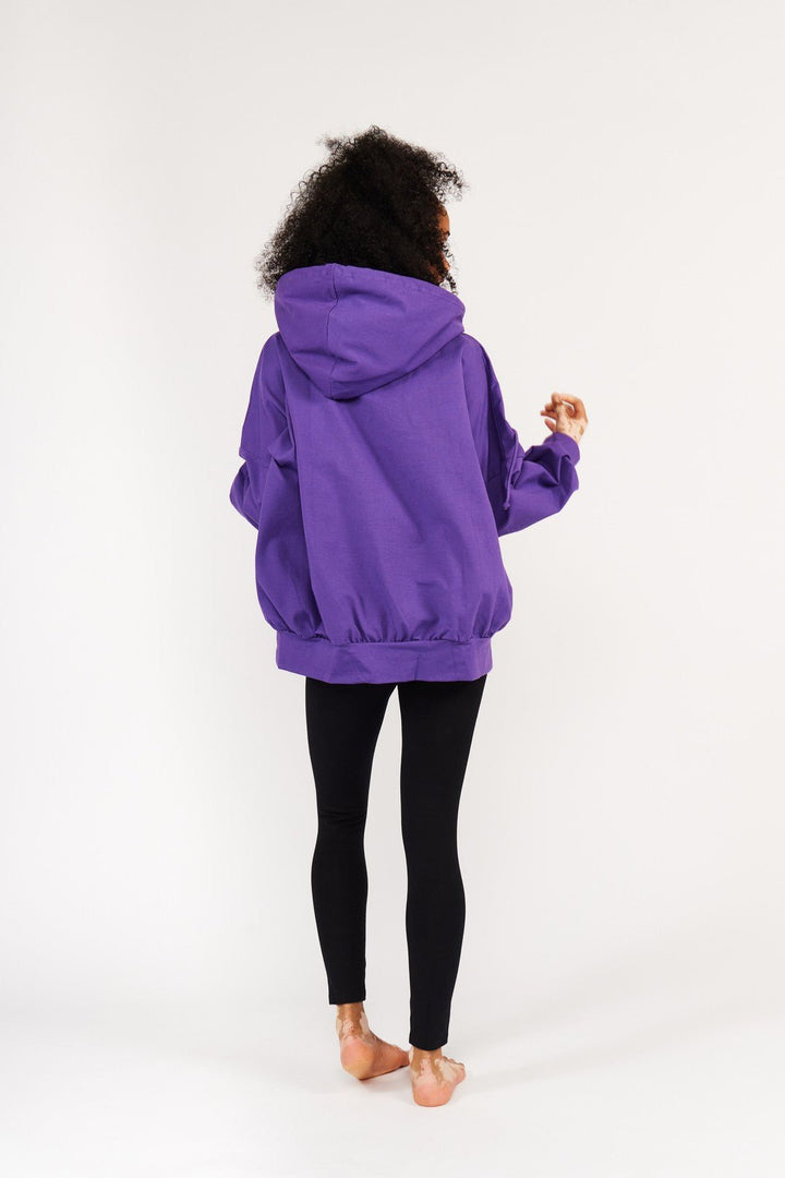 Limited Edition Oversized Full Length Hoodie in T.Purple - Manners London