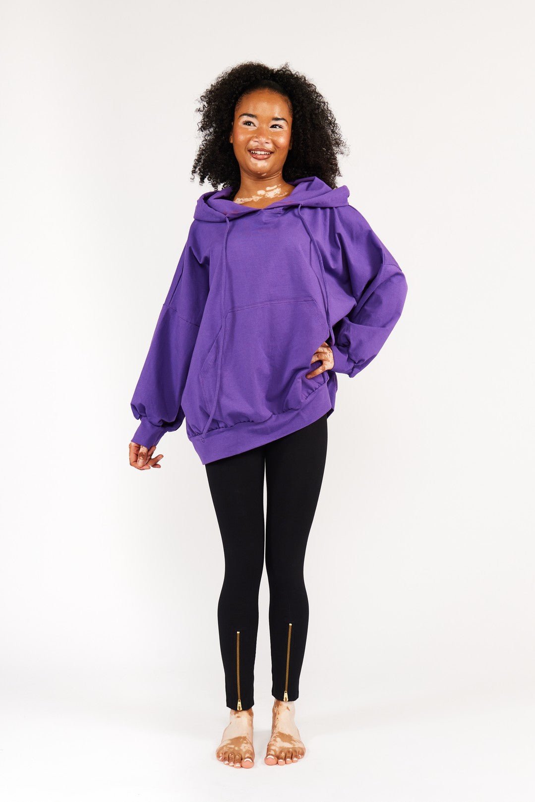 Limited Edition Oversized Full Length Hoodie in T.Purple - Manners London