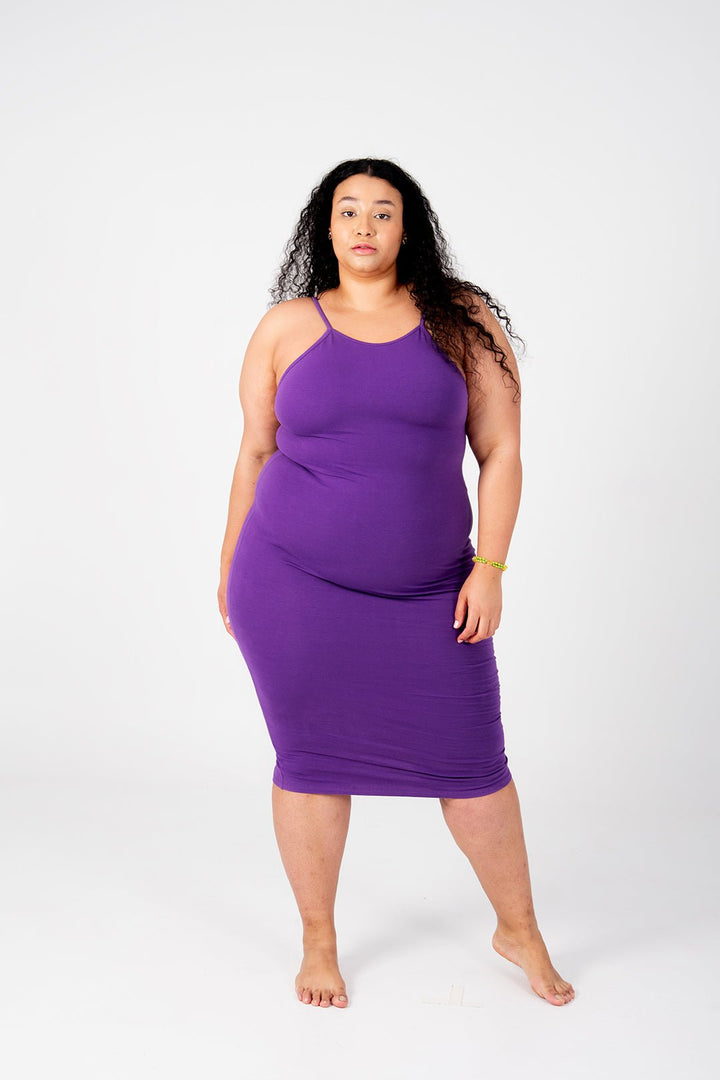 Nata Pencil Dress In T.Purple - Manners London