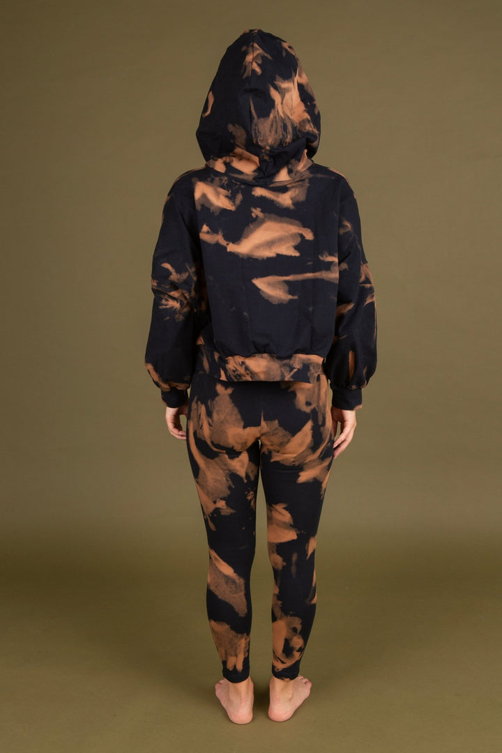 Oversized Cropped Hoodie in Acid Wash - Manners London