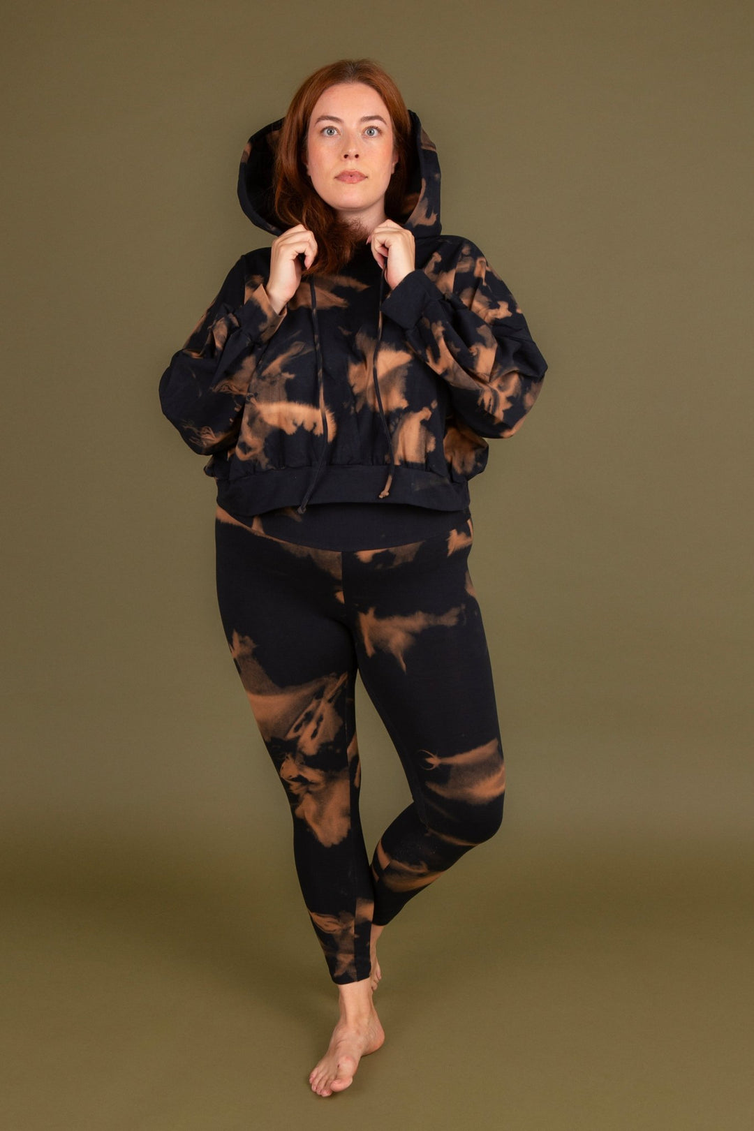 Oversized Cropped Hoodie in Acid Wash - Manners London