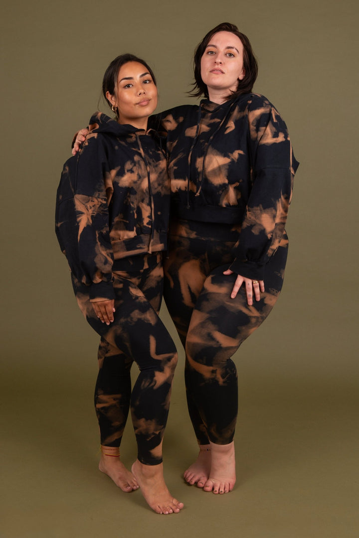 Oversized Cropped Hoodie in Acid Wash - Manners London