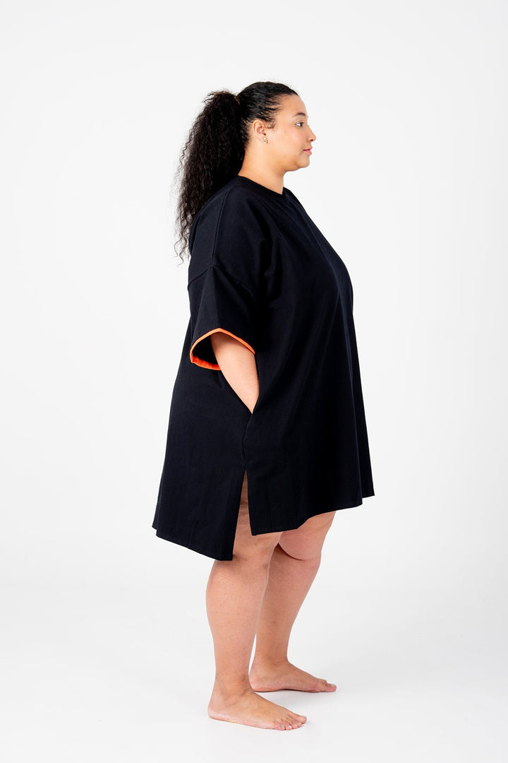 Oversized T-Shirt Mini Dress in Black Flame and Lime - Manners London
