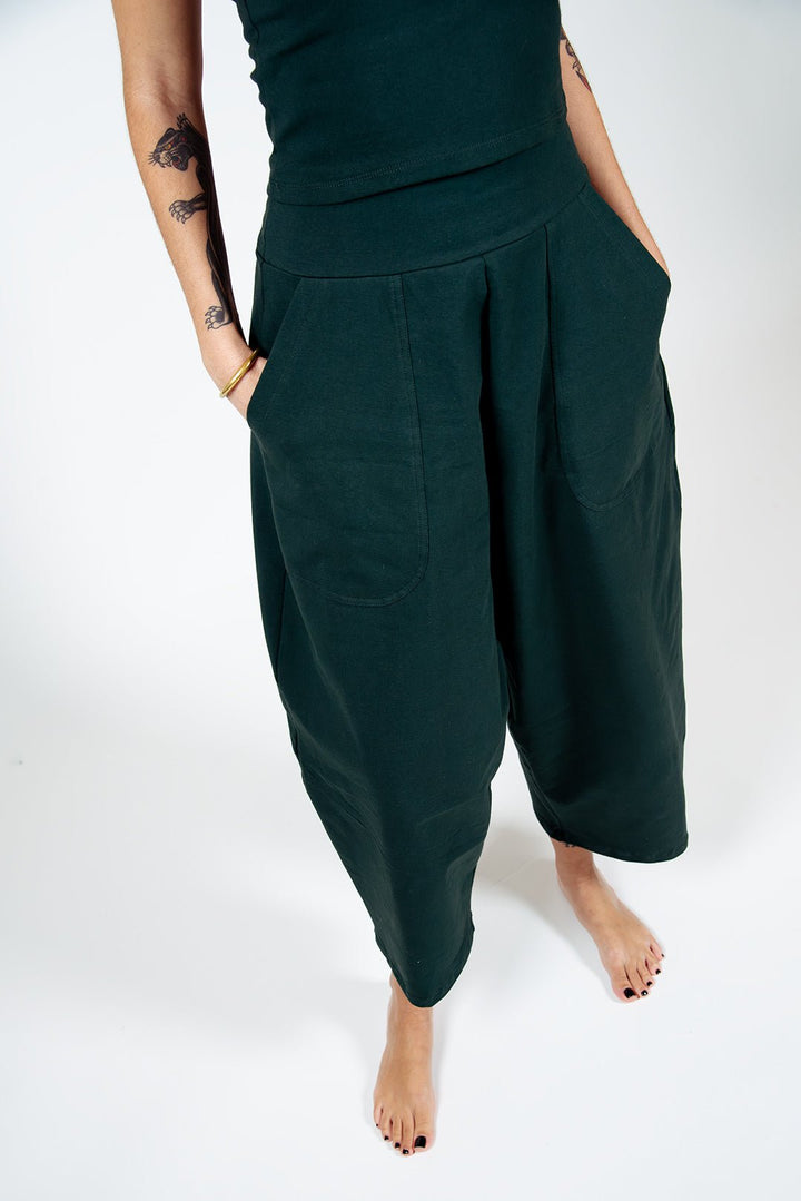 Puff Pants Tall in Forest Green - Manners London