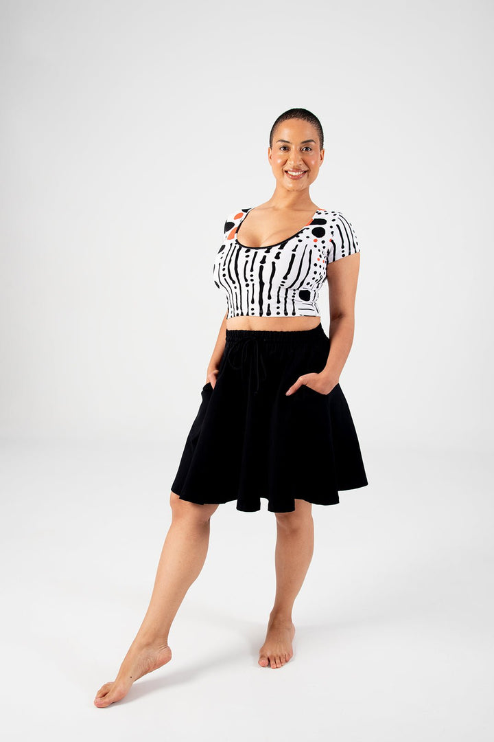 Reversible Crop Top Tee in Cuppa - Manners London