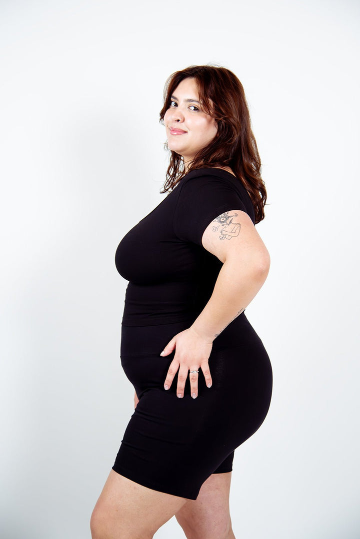 Reversible Full Length Tee in Black - Manners London