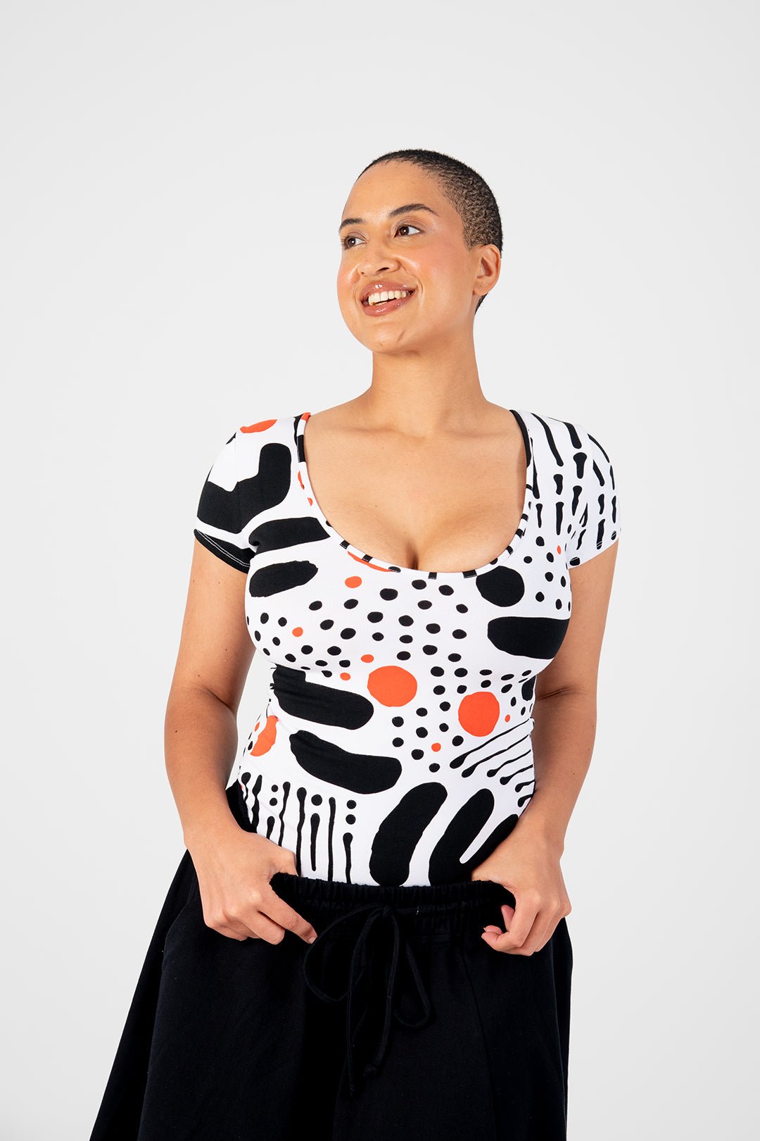 Reversible Full Length Top Tee in Cuppa - Manners London