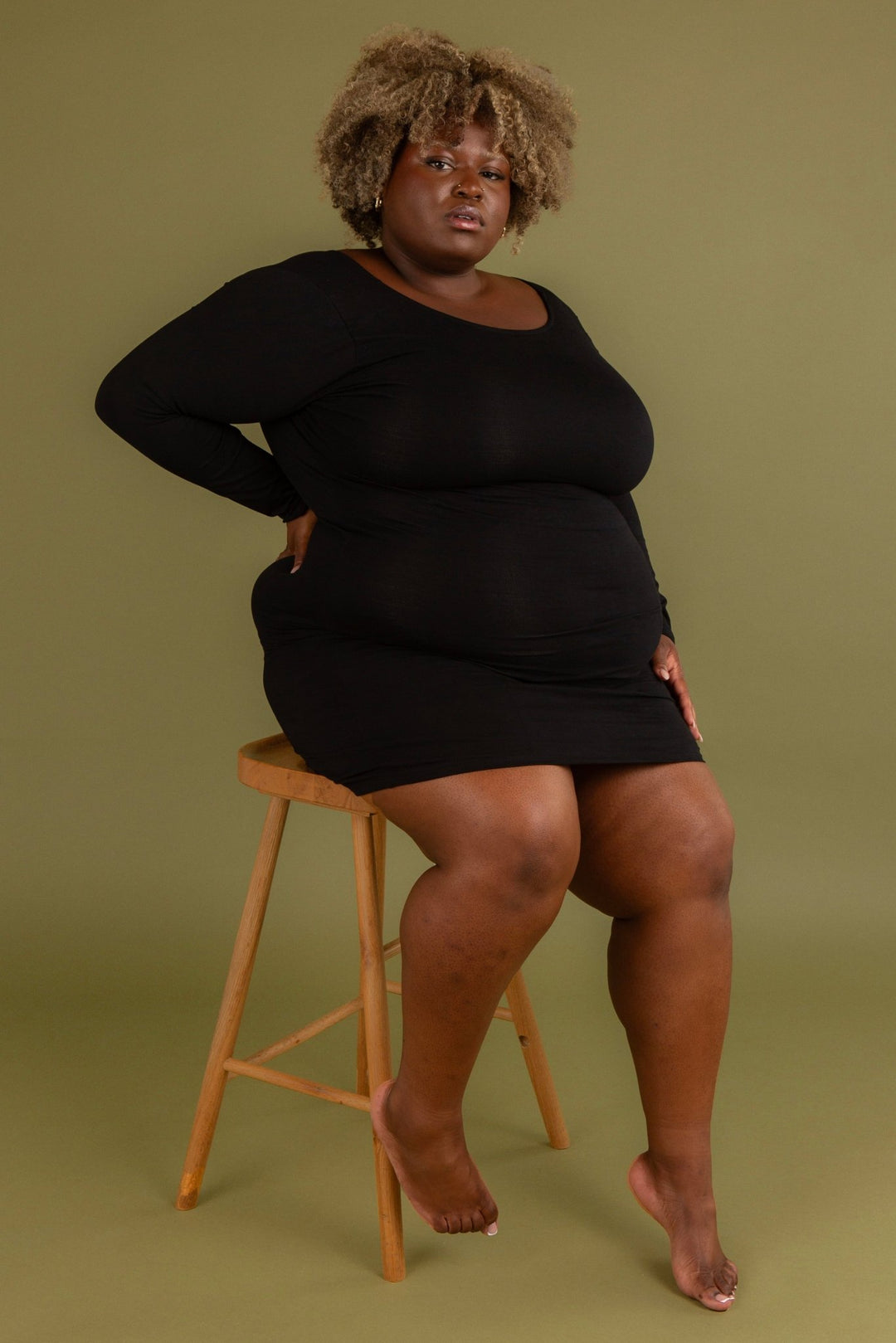 Reversible V - neck Mini Dress in Black - Manners London