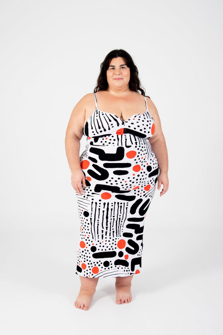 Saffi Midi Dress in Cuppa - Manners London