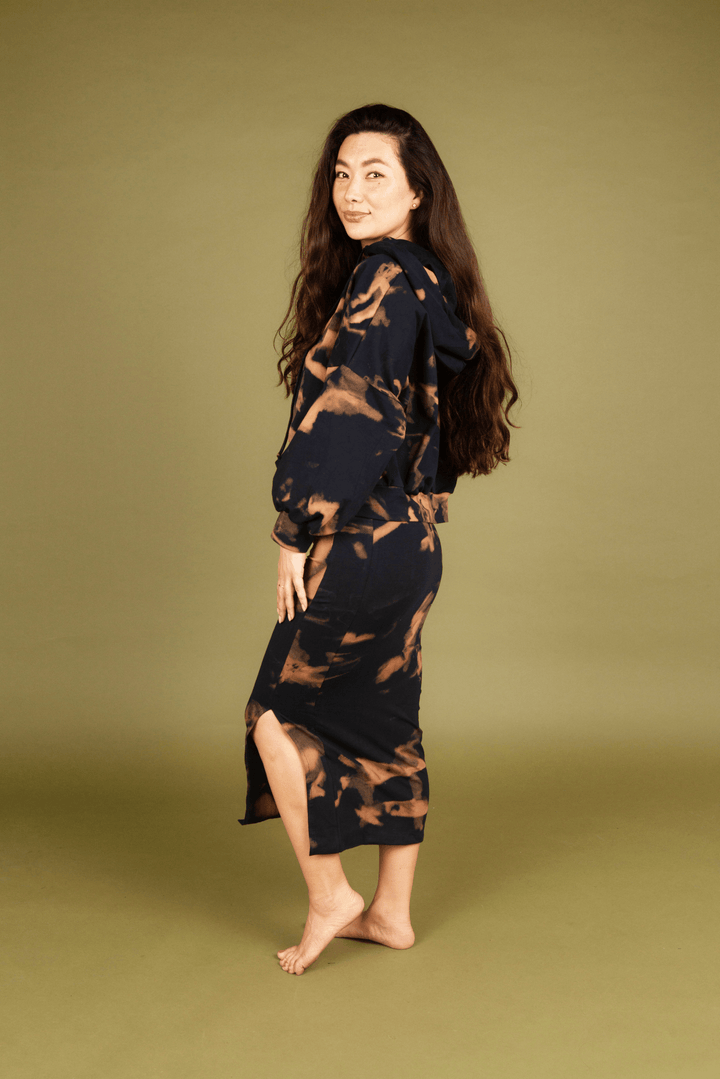 Split Midi Skirt in Acid Wash - Manners London