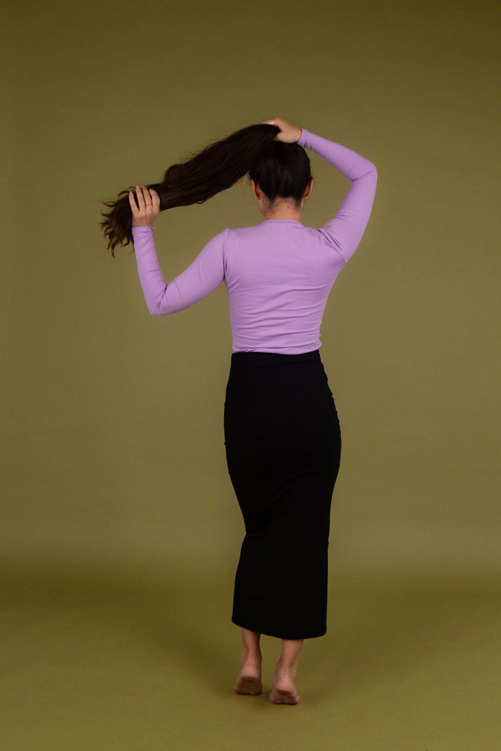 Split Midi Skirt in Black - Manners London