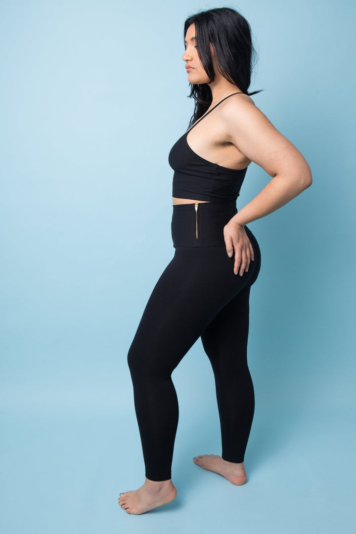 Super High Waist Tib Pant Petite in Black - Manners London