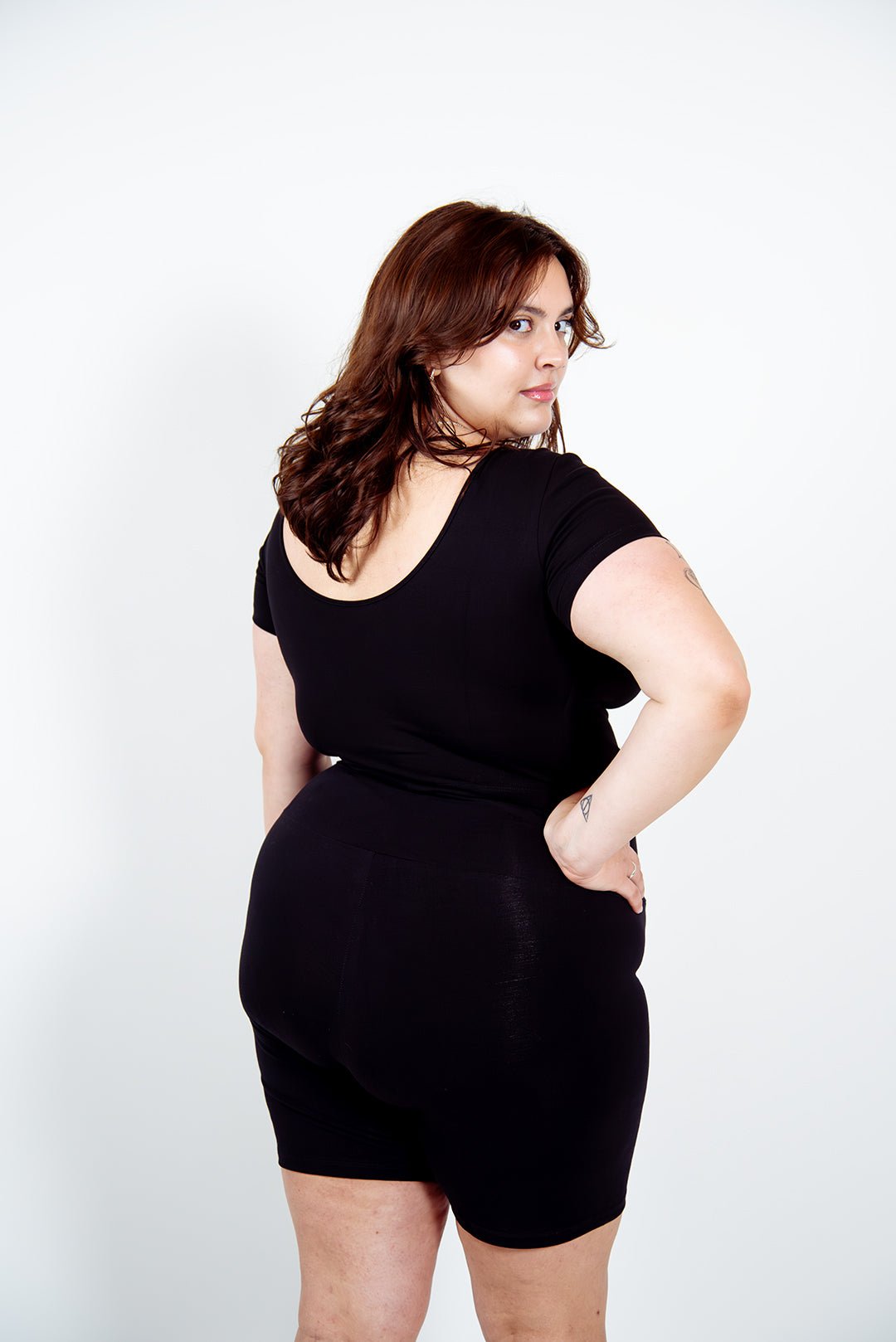 Super High Waisted Tib Cycle Shorts in Black - Manners London